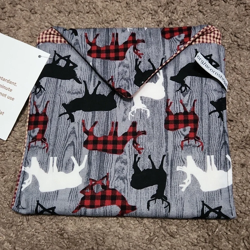 Natures Place Gray and Red Deer Print Baked Potato Bag